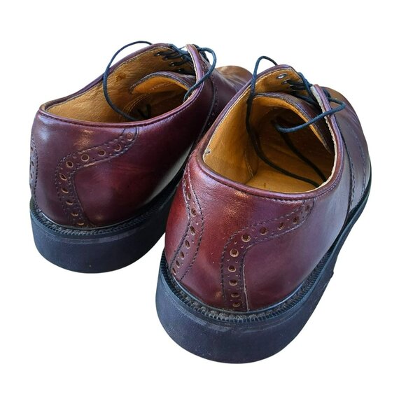 Florsheim Mens Burgundy Leather Wingtip Oxfords Size 9D Comfortech Vibram JJ4144 - Picture 3 of 7